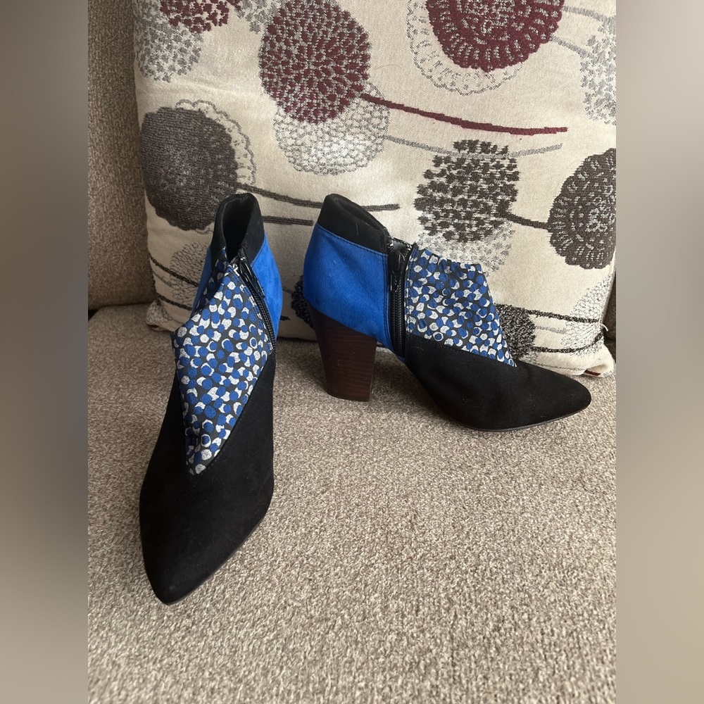 Ruby Shoo Black/Blue Women's Erika Boots Size 38 (US 7)